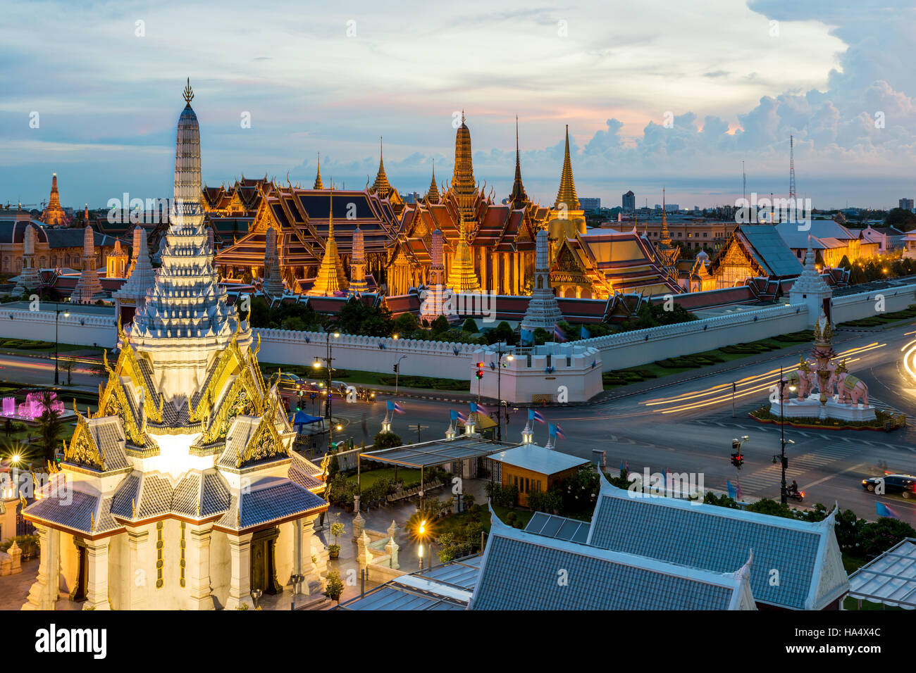 Wat Phra Kaew, Temple of the Emerald Buddha, Bangkok, Thailand. Wat Phra Kaew is famous temple in Thailand. Stock Photo