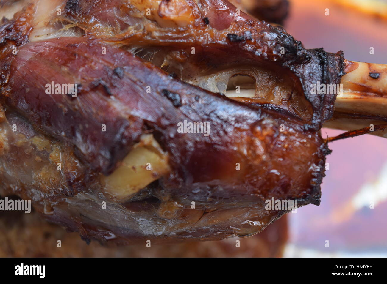 Cooked Lamb Shoulder ready to be eaten Stock Photo - Alamy