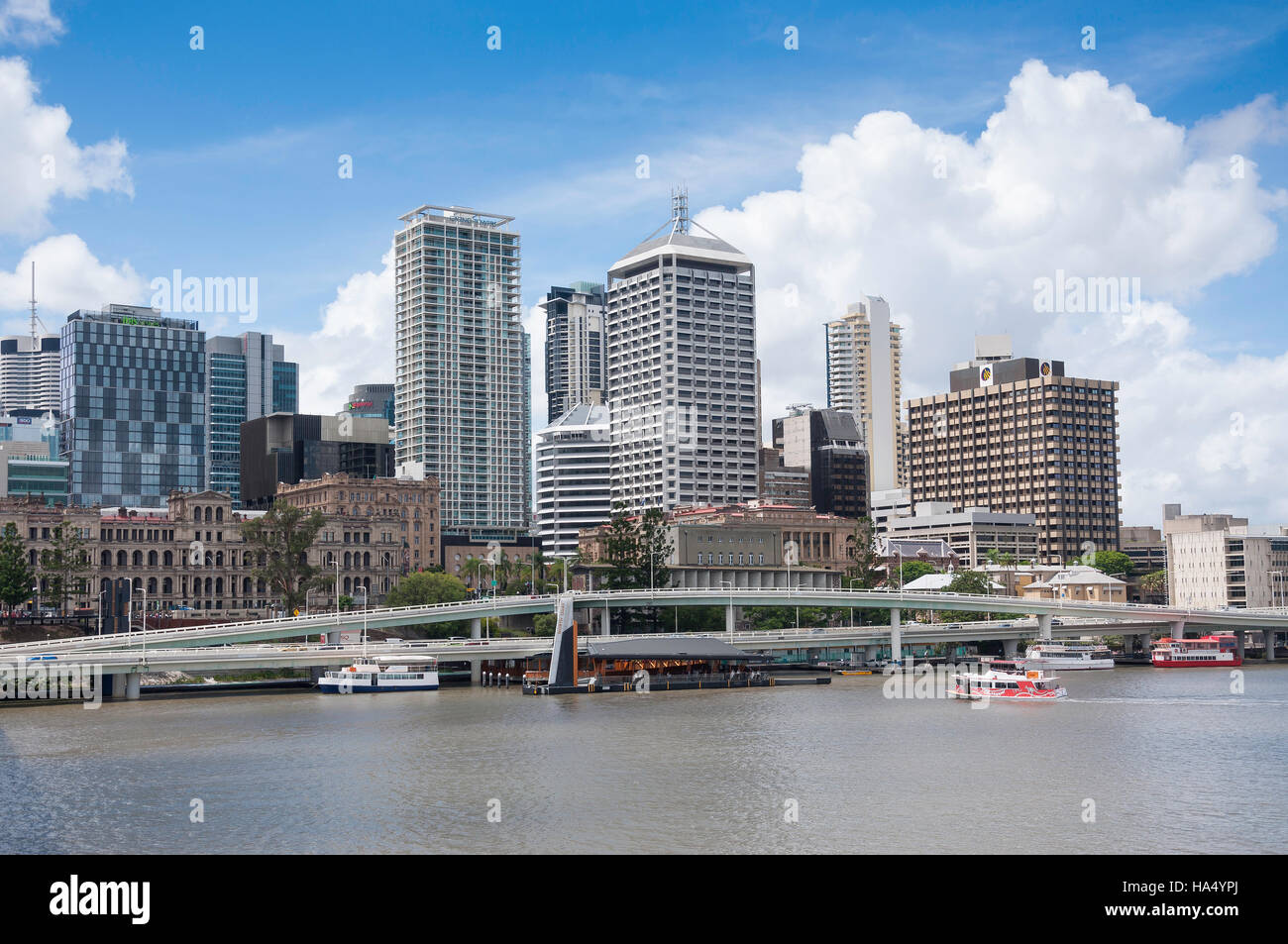 Riverside Expressway and Central Business District from Victoria Bridge