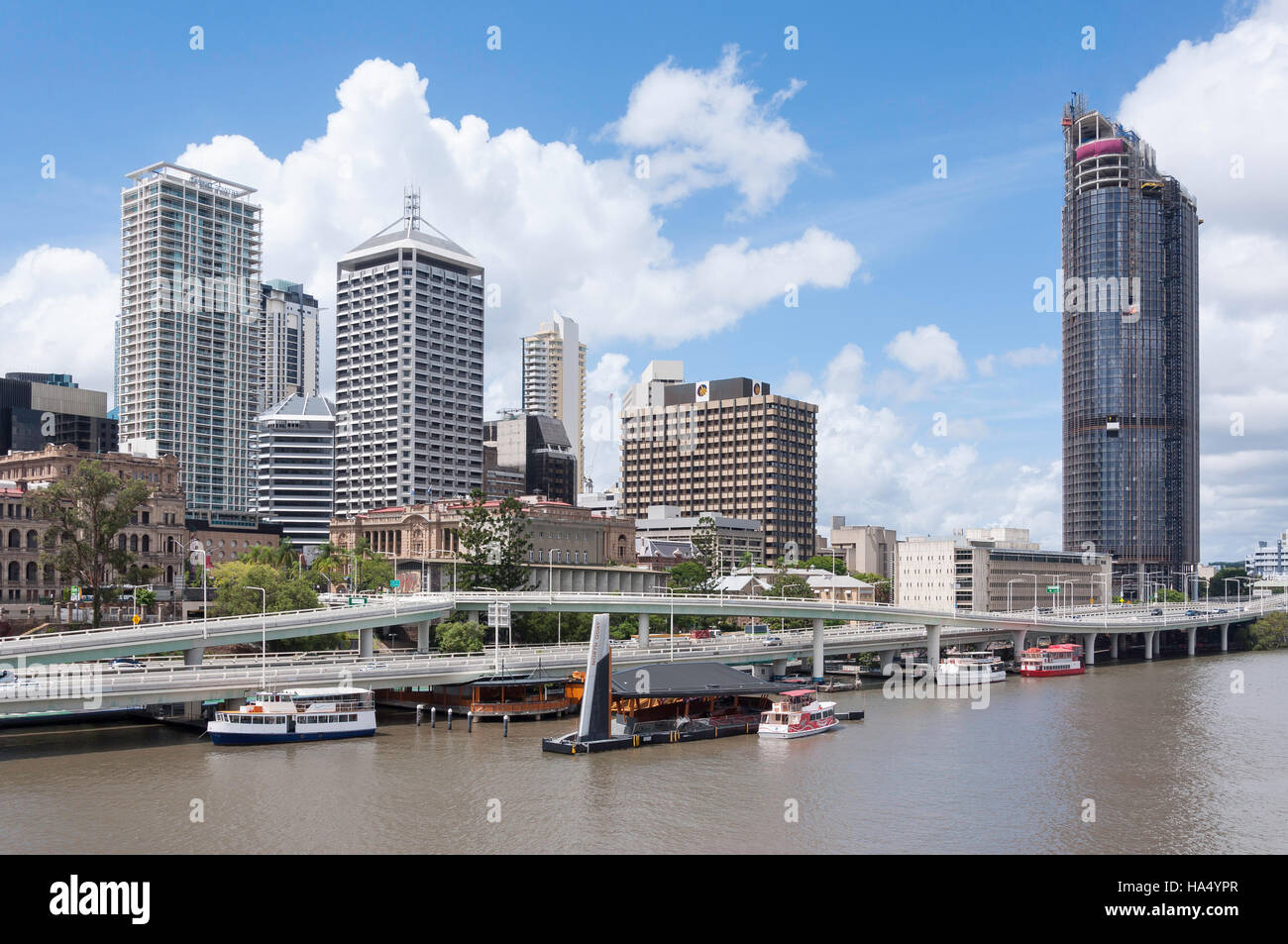 Riverside Expressway and Central Business District from Victoria Bridge