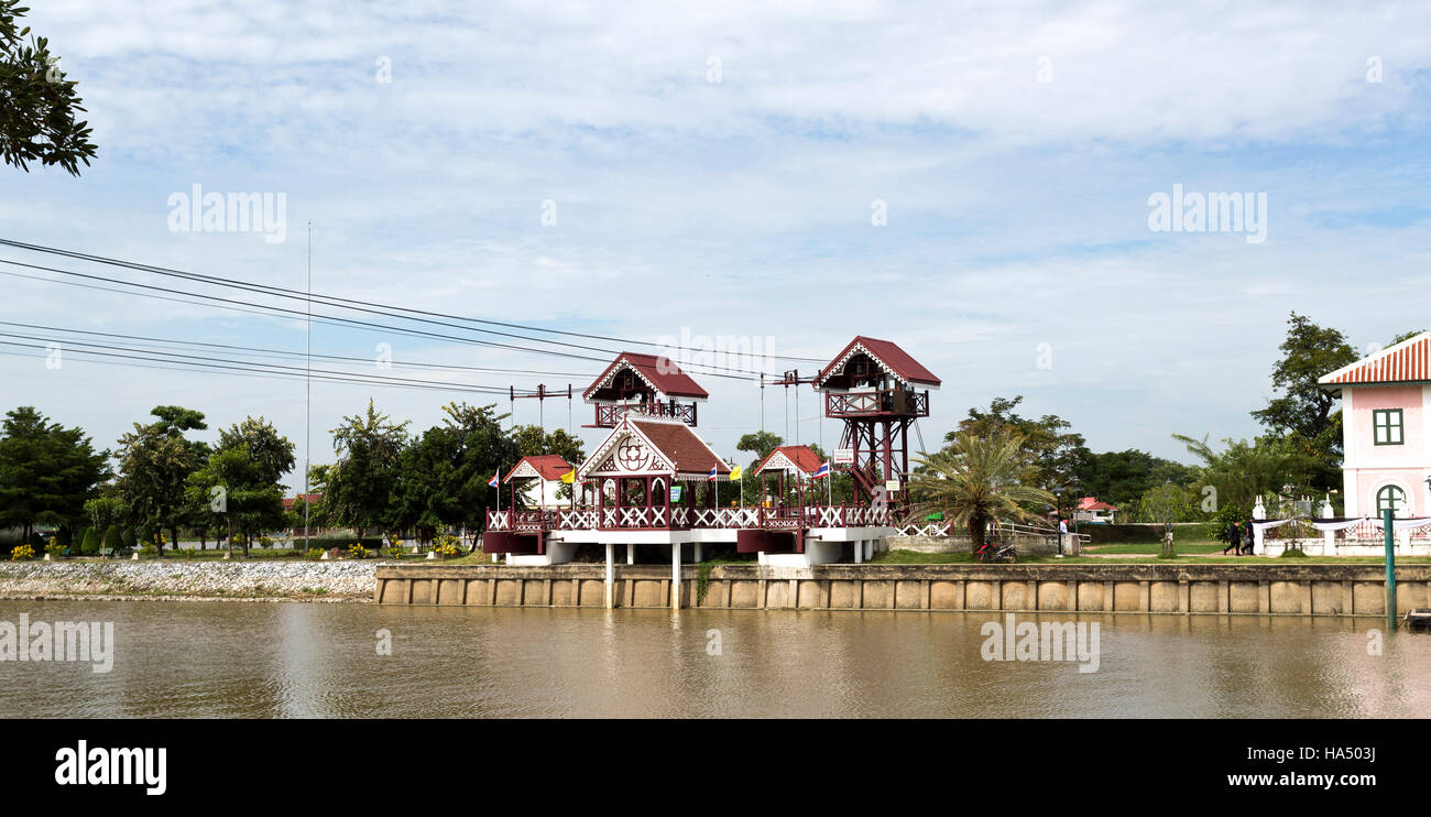 View of the Chao Phraya River in the Bang Pa-in region, Thailand Stock Photo