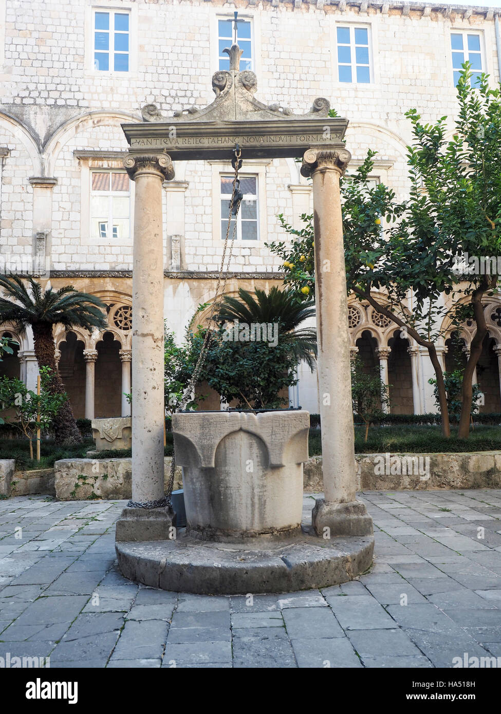 An ancient water well, Dubrovnik, Croatia Stock Photo