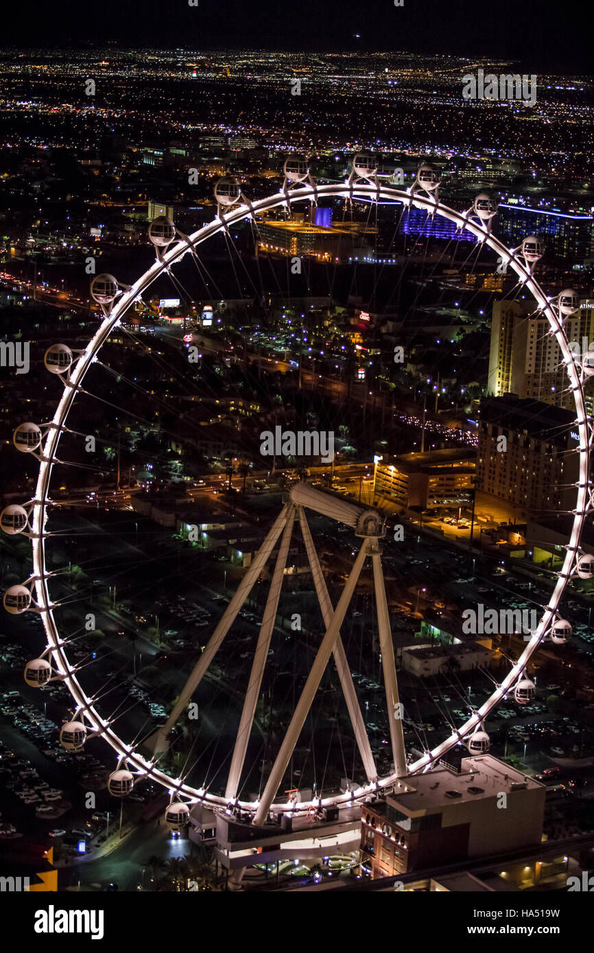 Aerial view of Linq Hotel the Strip, Las Vegas, Nevada, USA Stock Photo