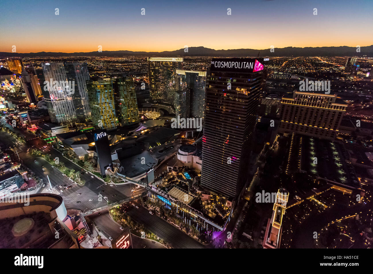 Aerial View Of Cosmopolitan Hotel The Strip Las Vegas Nevada Usa Stock Photo Alamy