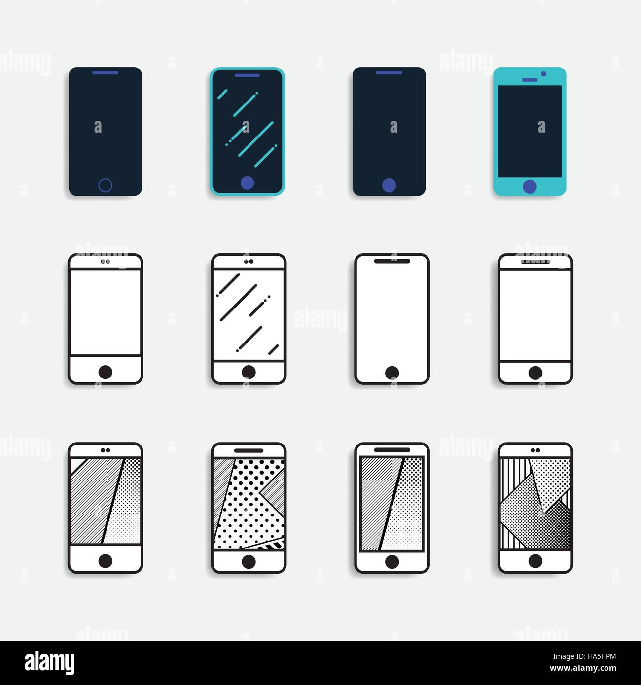 smartphone icons set vector illustration Stock Vector Image & Art - Alamy