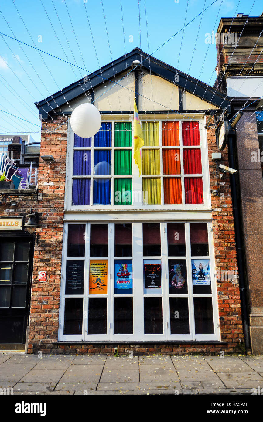 Canal Street in the Gay Village area of Manchester England Stock Photo