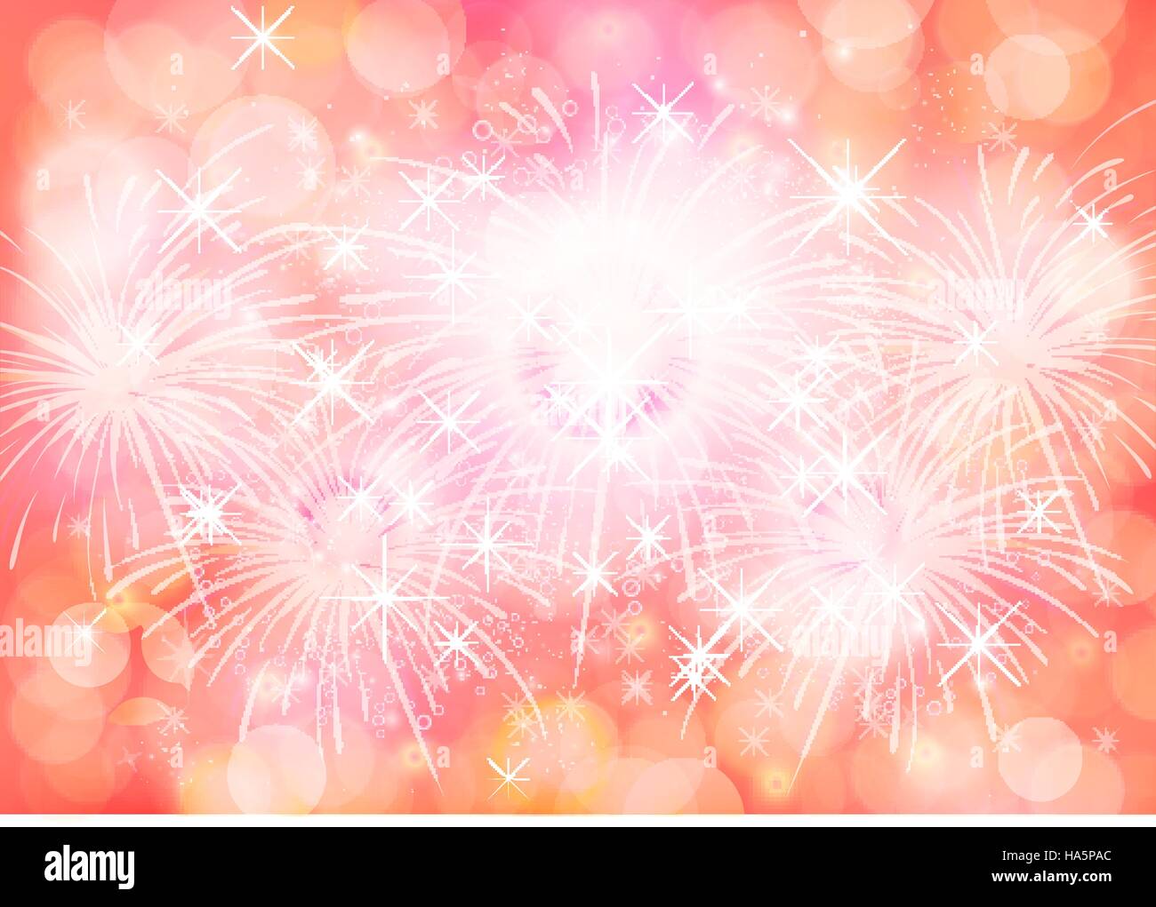 Red texture bokeh celebrated background and the firework Stock Vector