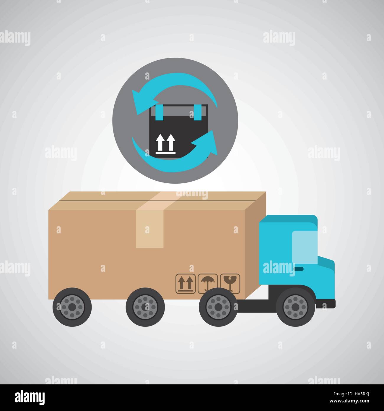 delivery truck concept fast delivery box worldwide vector illustration ...