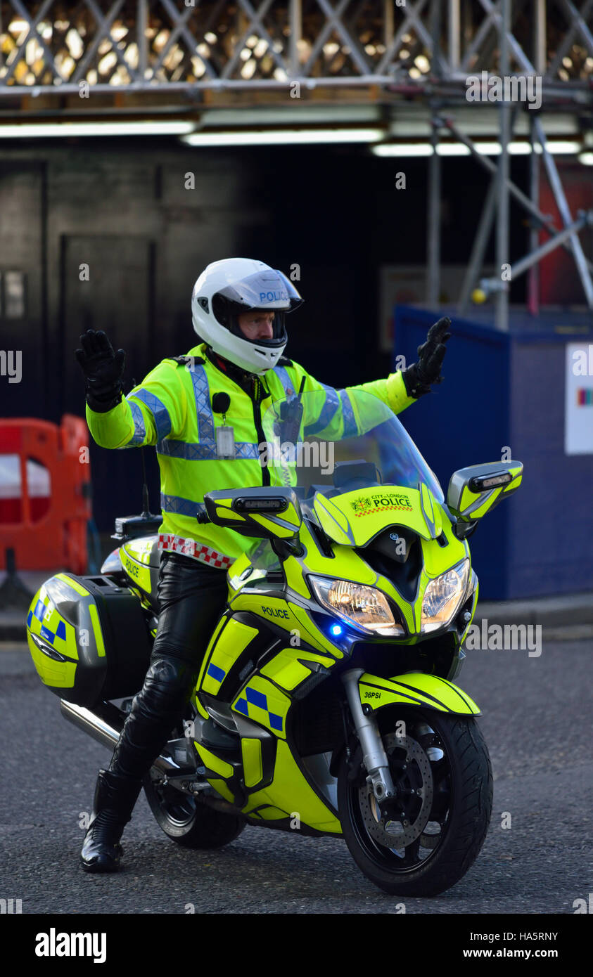 Metropolitan Police Motorcycle, London, United Kingdom Stock Photo