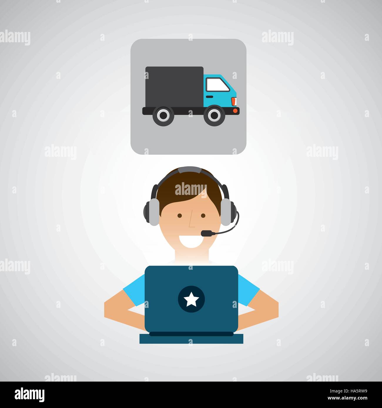 delivery service concept call center transport vector illustration ...