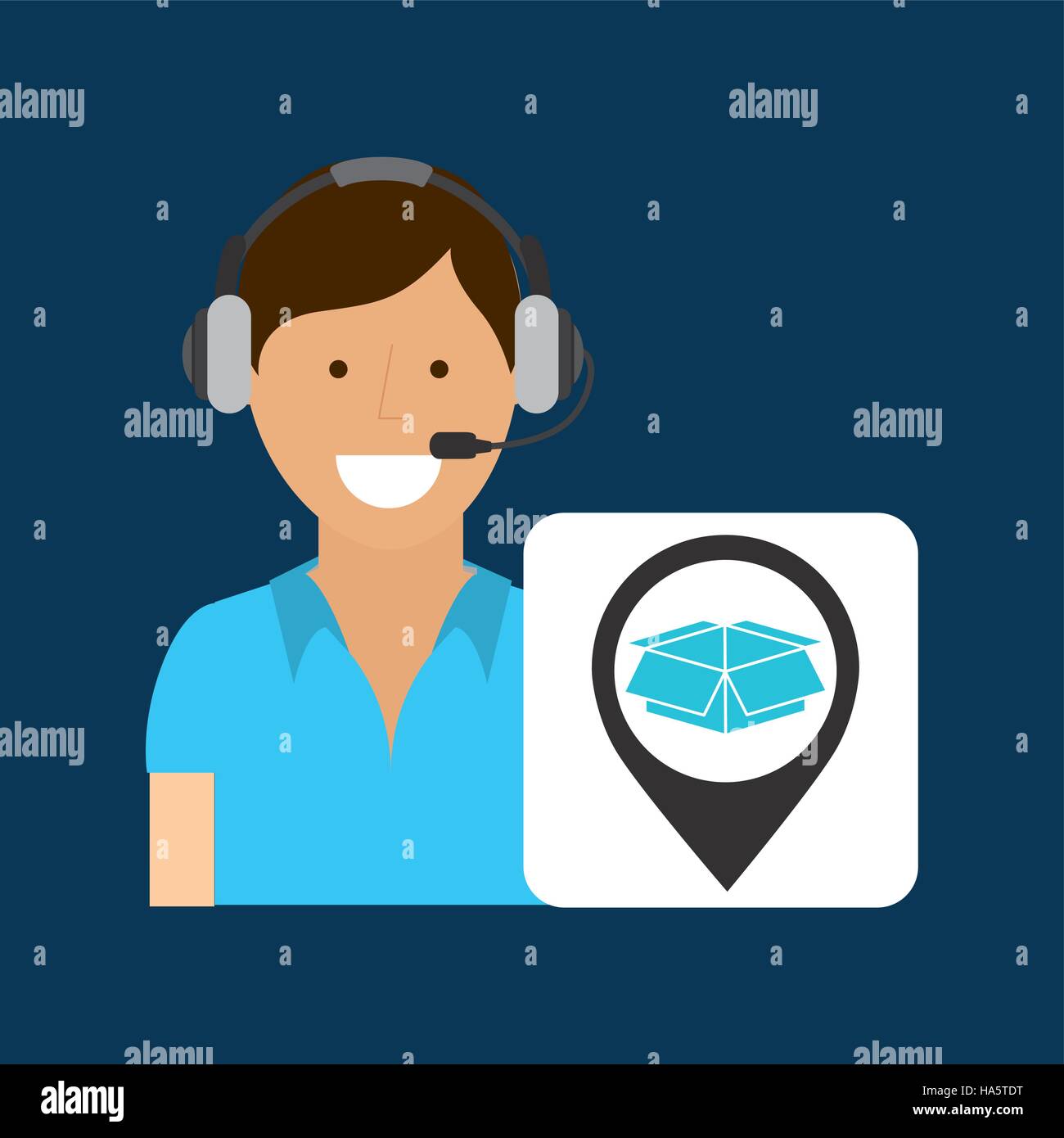 delivery service concept call center package vector illustration Stock ...