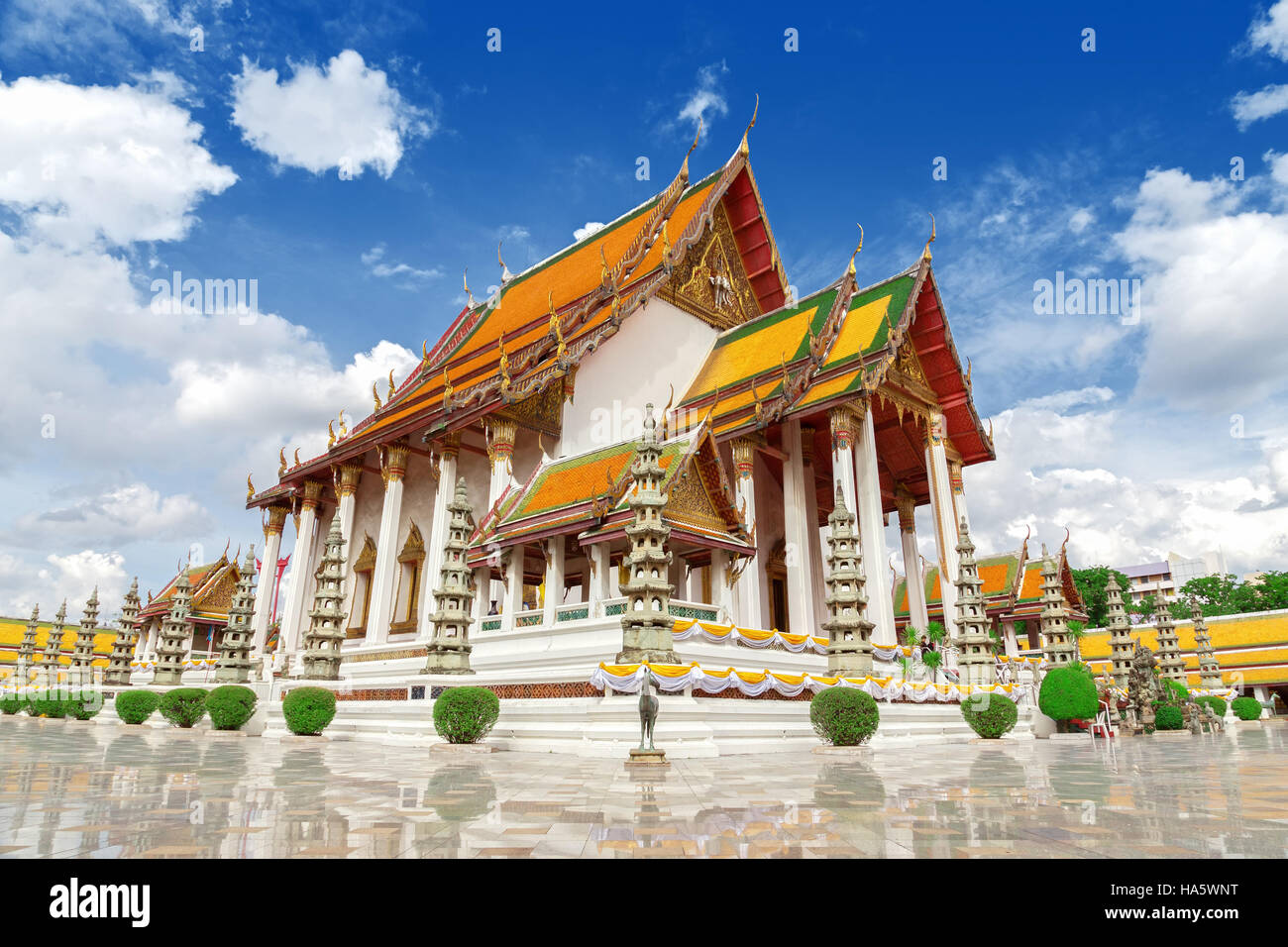 Wat Suthat Thep Wararam is a Buddhist temple. Temple at Bangkok, Thailand Stock Photo