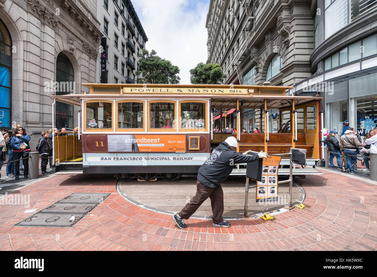 Famous cable car in San Francisco, California, United States of America