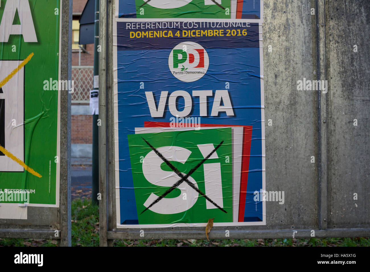 Billboards on the Italian constitutional referendum of December 4, 2016 Stock Photo