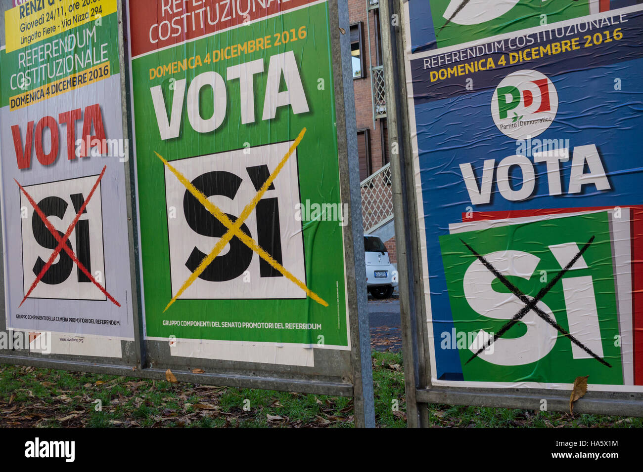 Billboards on the Italian constitutional referendum of December 4, 2016 Stock Photo