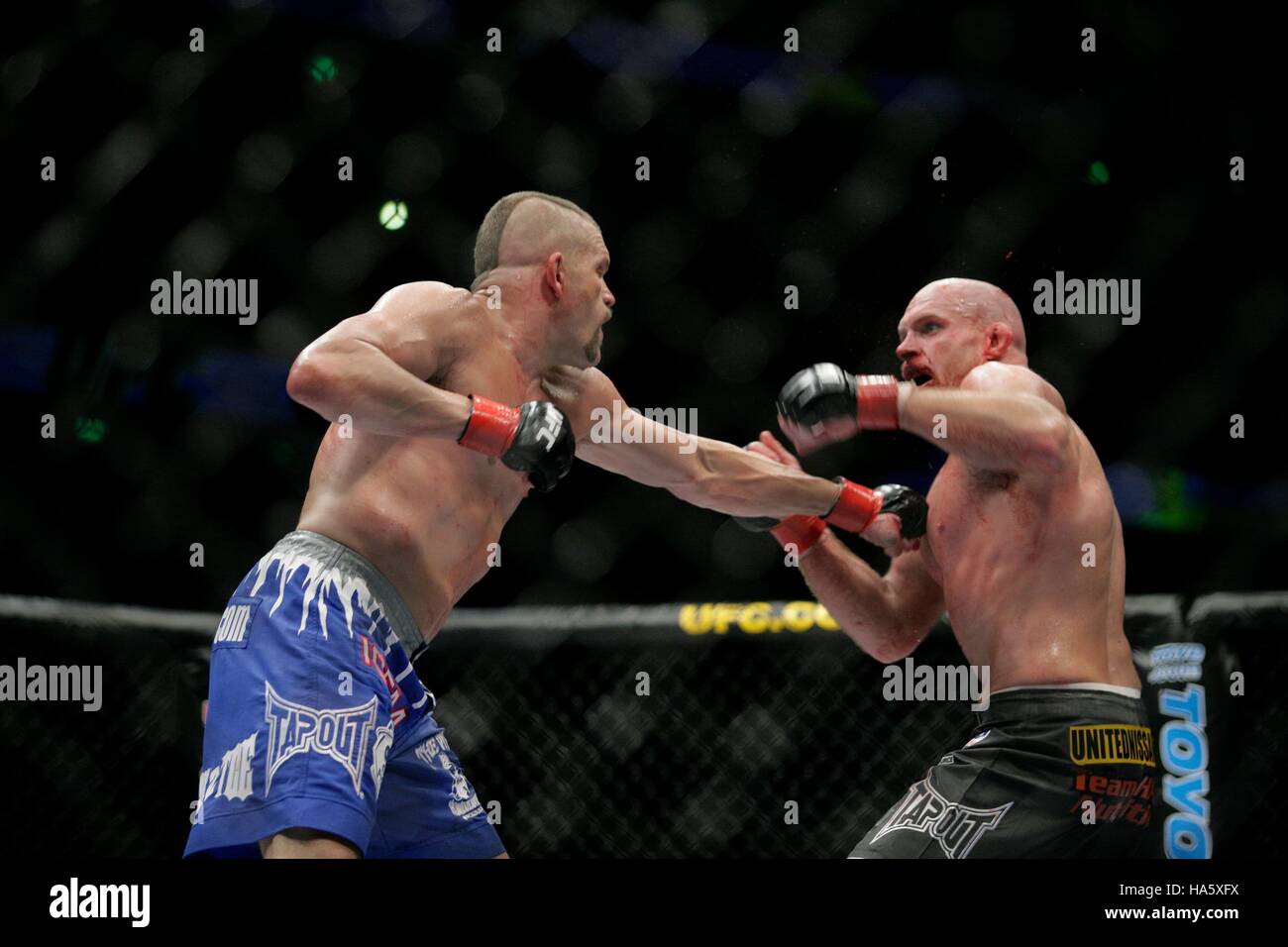 Chuck Liddell, left, fights Keith Jardine at UFC 76 during a mixed ...