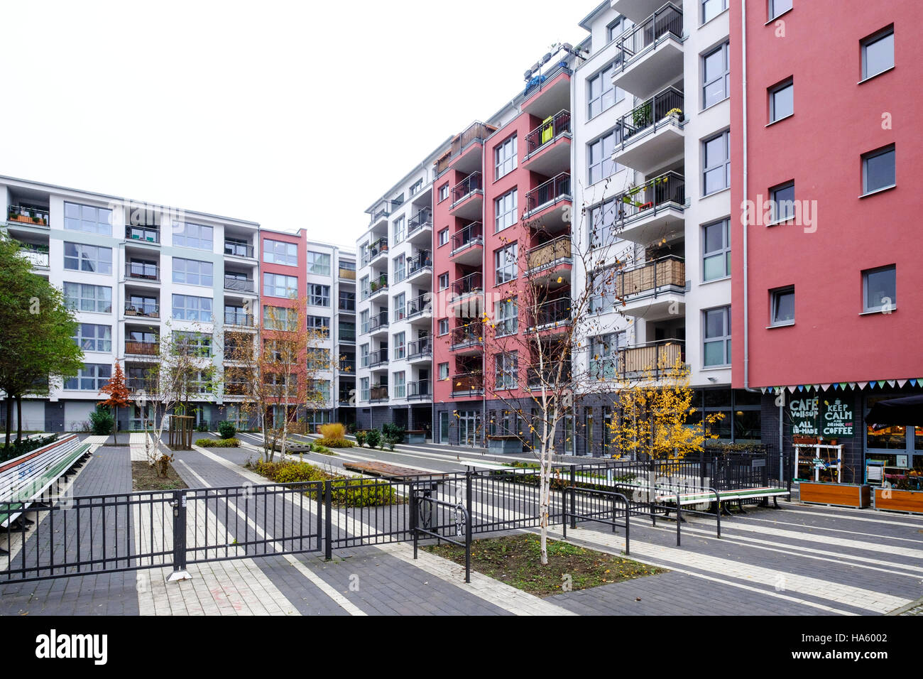 Modern residential apartment building development ay Pettenkoferstrasse in Friedrichshain , Berlin, Germany Stock Photo
