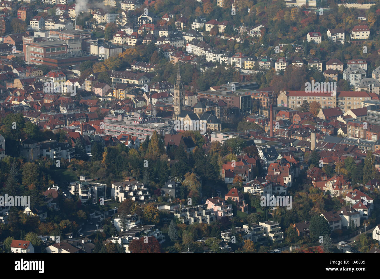 Stuttgart, Germany - October 27, 2016: View from the first TV Tower in the World, to the City of Stuttgart Stock Photo