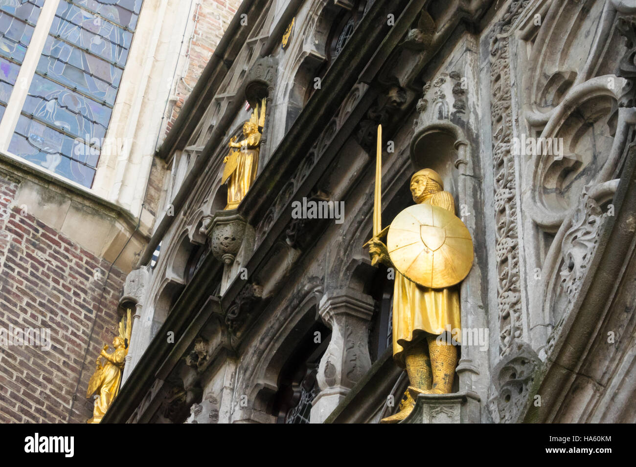 basilica of the holy blood burg square Bruges Belgium Brugge Stock Photo