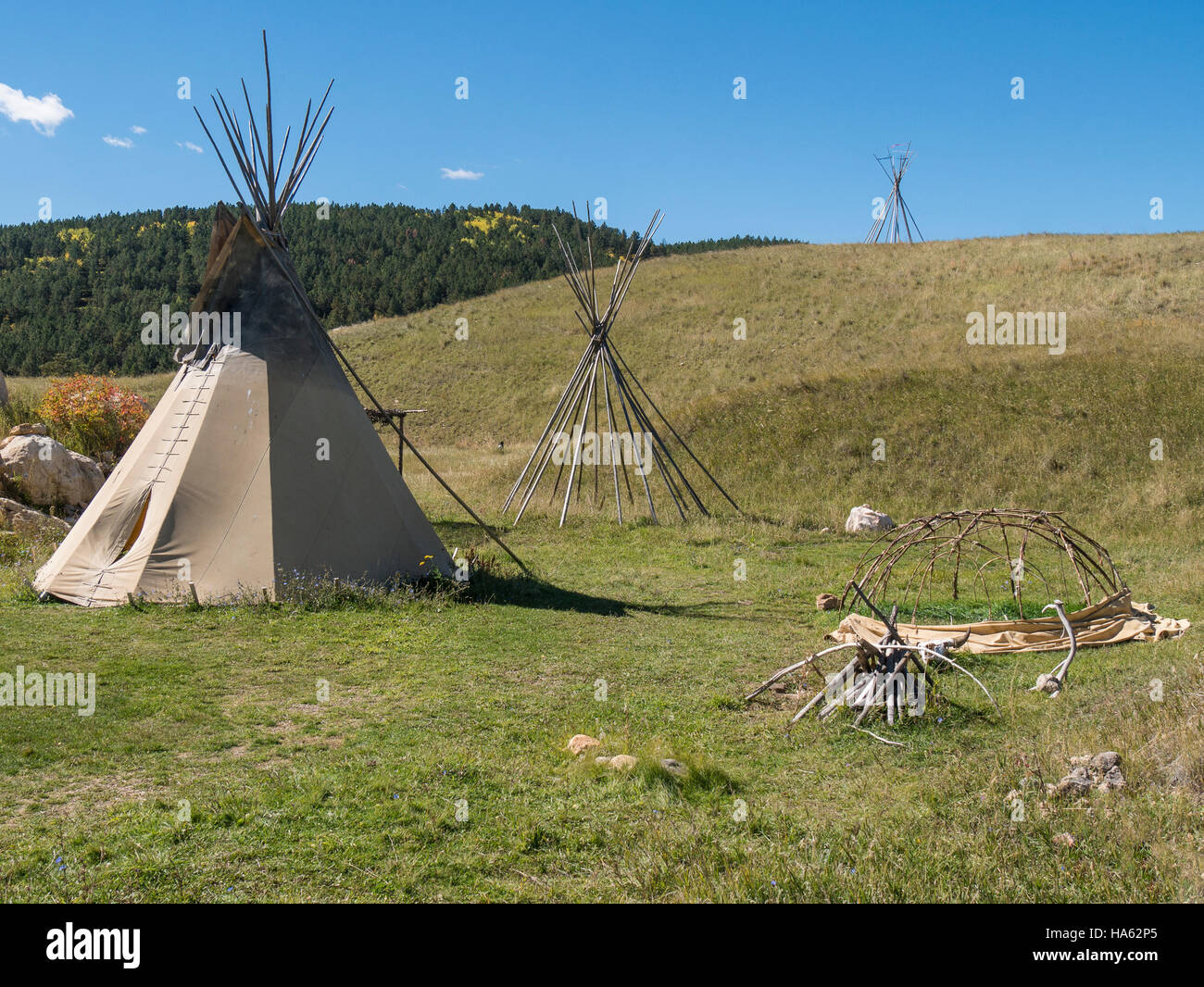 Teepee, Tatanka Story of the Bison, Deadwood, South Dakota Stock Photo