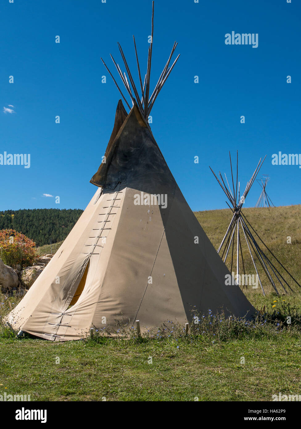 Teepee, Tatanka Story of the Bison, Deadwood, South Dakota Stock Photo