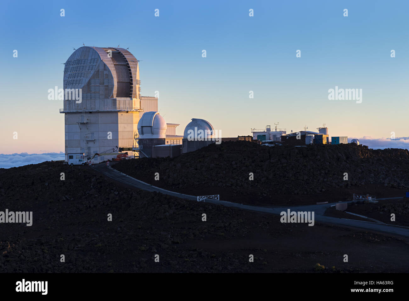 Haleakala Observatory Maui Hawaii USA at Sunset Stock Photo Alamy