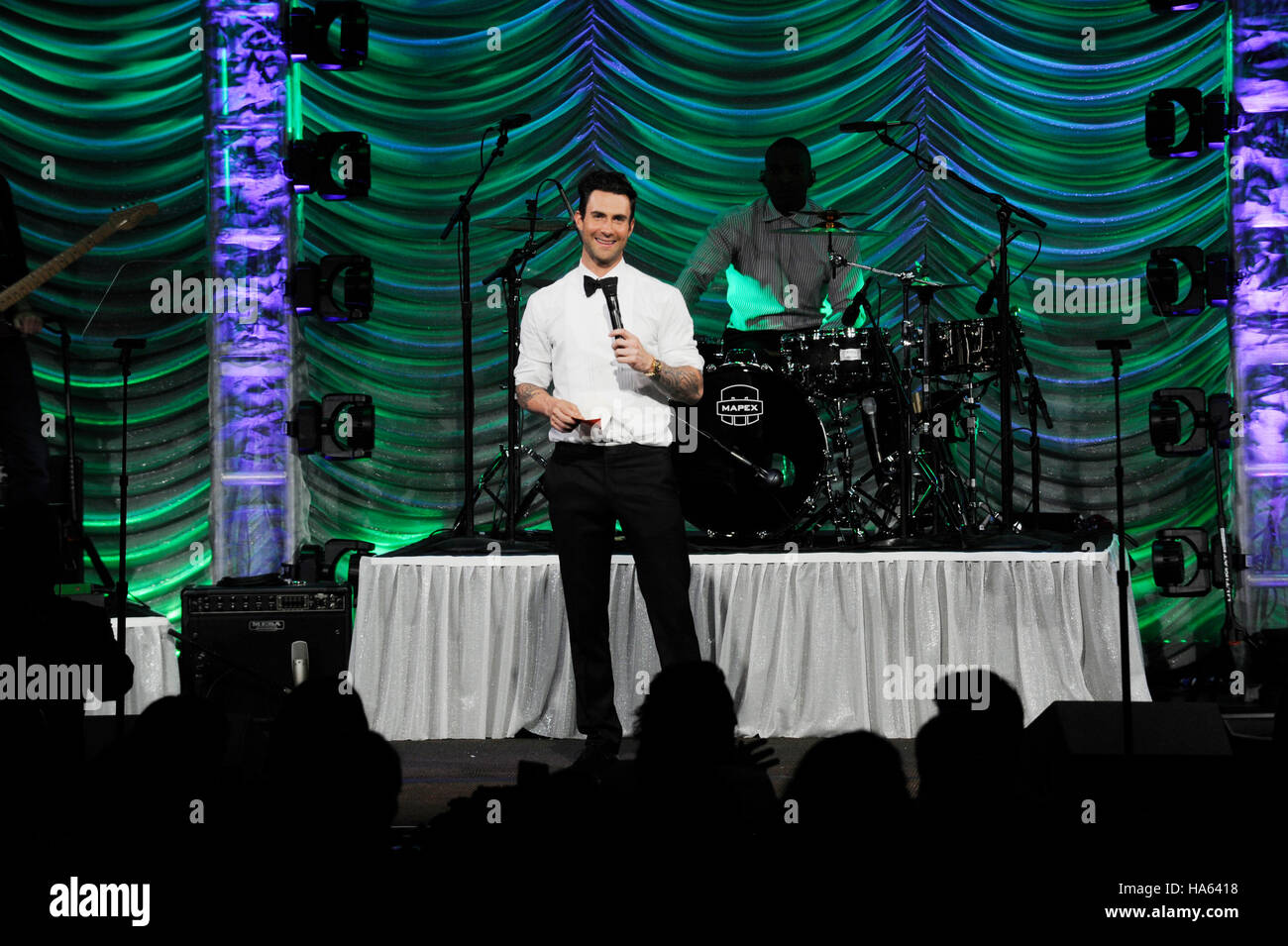 2013 BMI President's Award recipient Adam Levine onstage at the 2013 BMI Pop Awards at the Beverly Wilshire Four Seasons Hotel on May 14, 2013 in Beverly Hills, California. Stock Photo