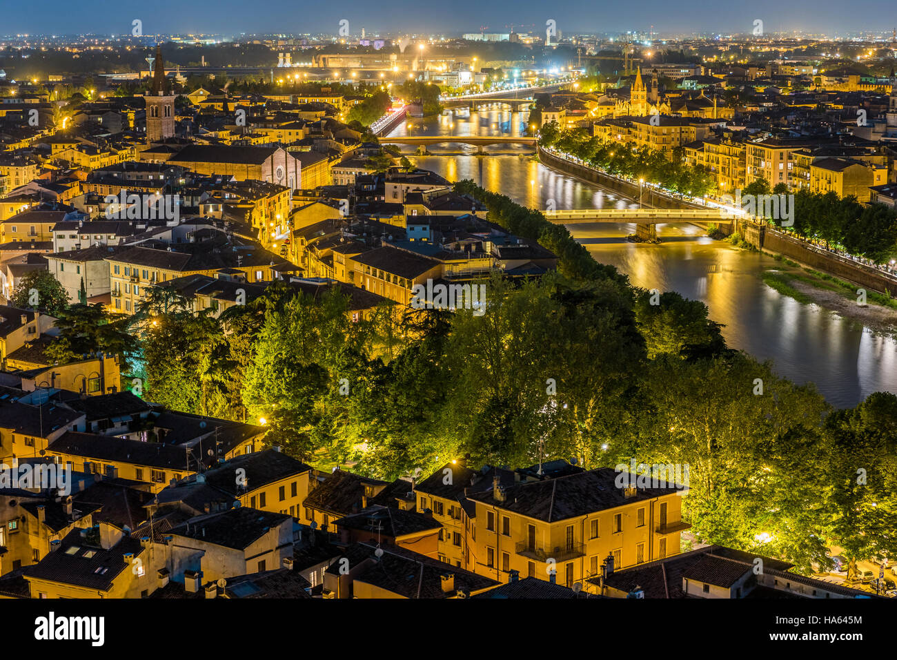 Aerial view of Verona. Italy. Beautiful sunset panorama Stock Photo - Alamy