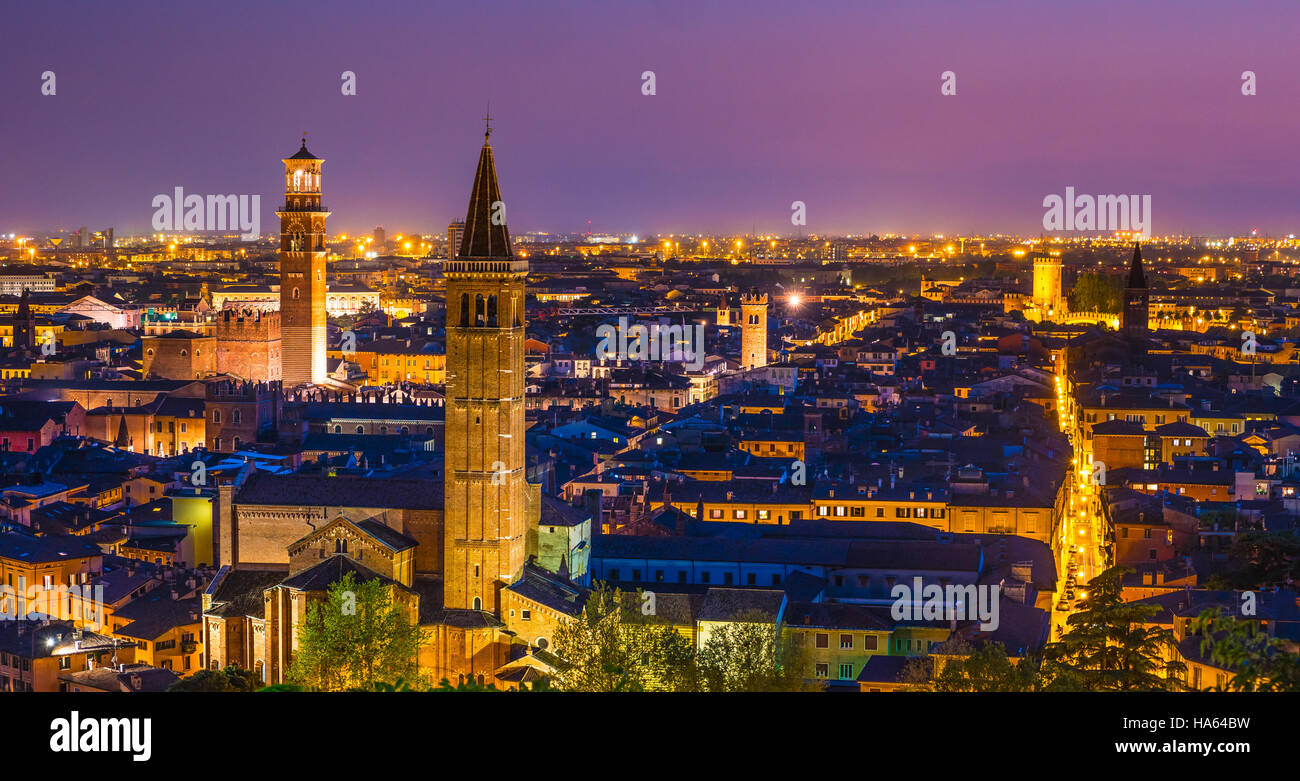 Aerial view of Verona. Italy. Beautiful sunset panorama Stock Photo - Alamy