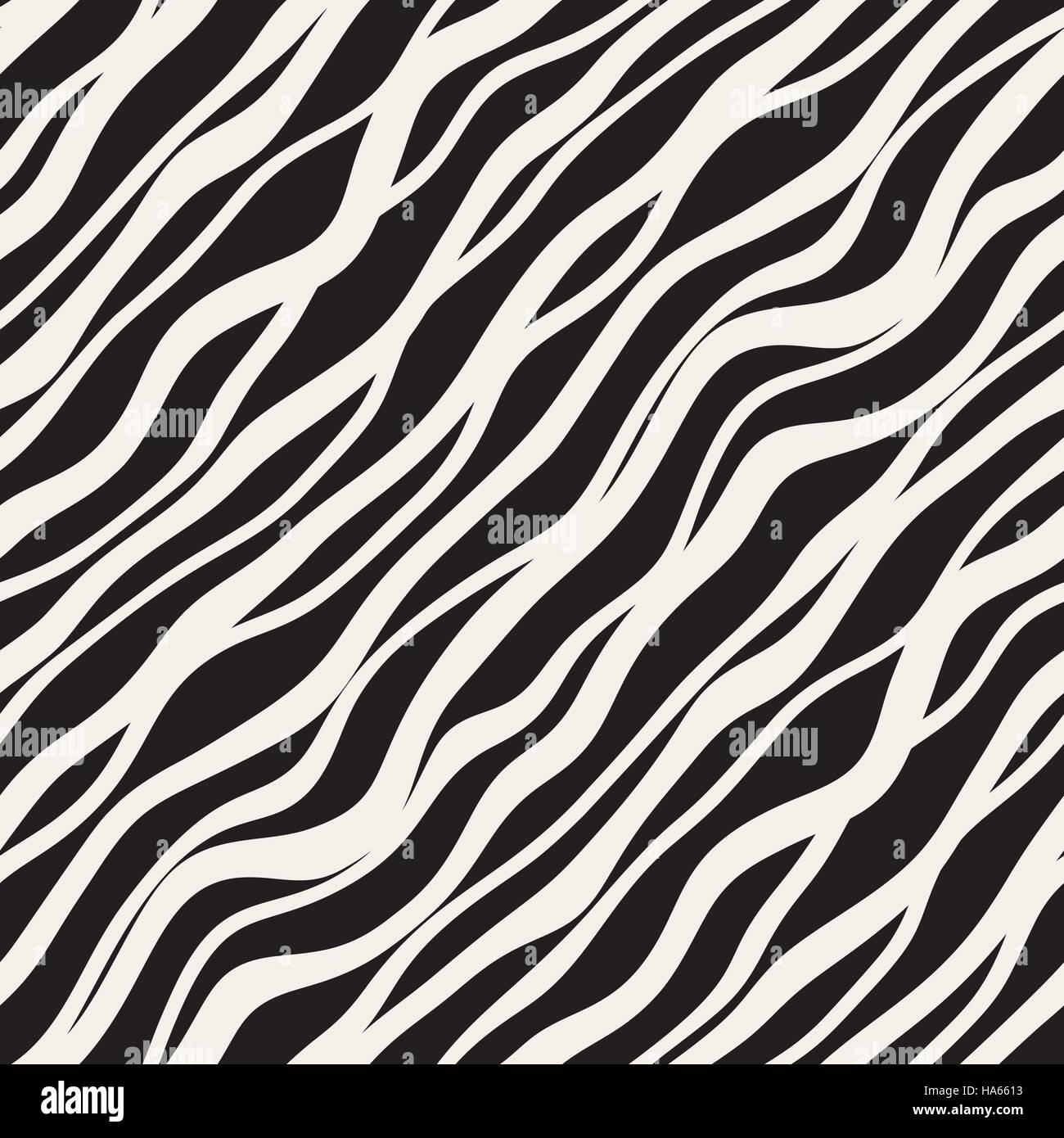 Vector Seamless Black and White Hand Drawn Diagonal Wavy Lines Pattern ...