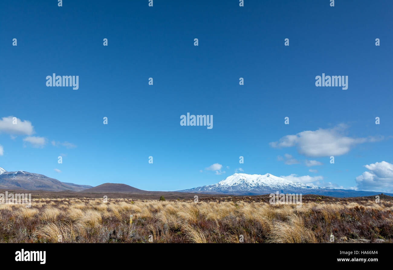 Mount Nguaruhoe Landscape, Tongariro National Park Stock Photo