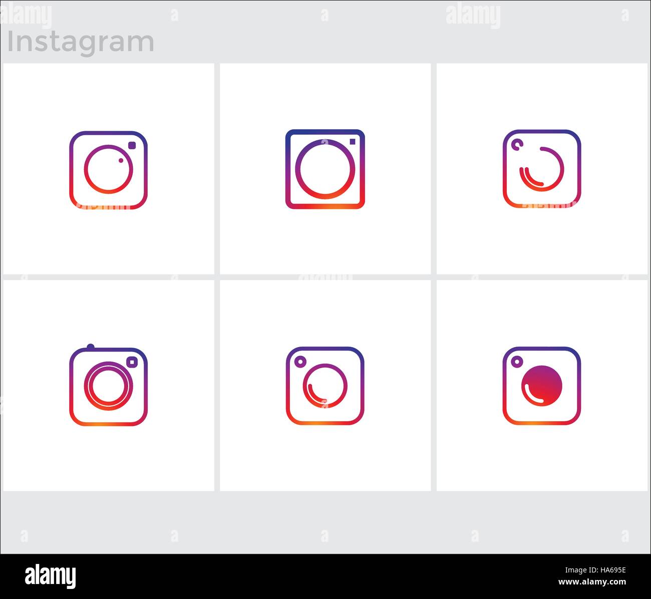 Social Media Icons set, photo camera instagram Stock Vector Image & Art ...