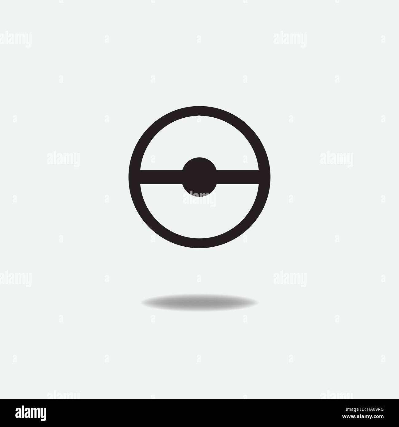 Pokeball icon in gray color Royalty Free Vector Image