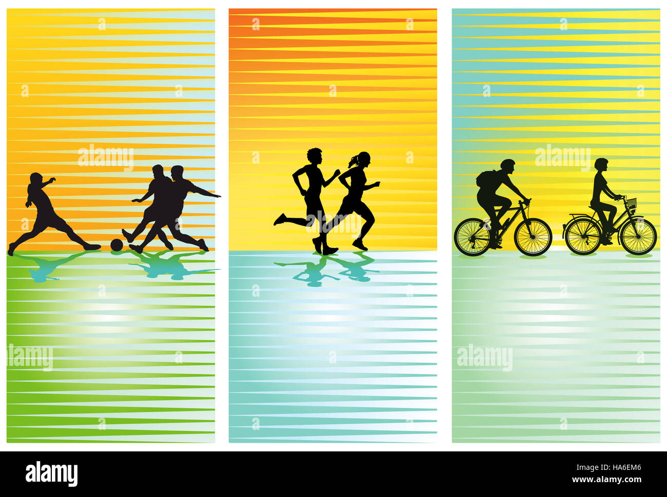 Sports, football, running, cycling Stock Photo