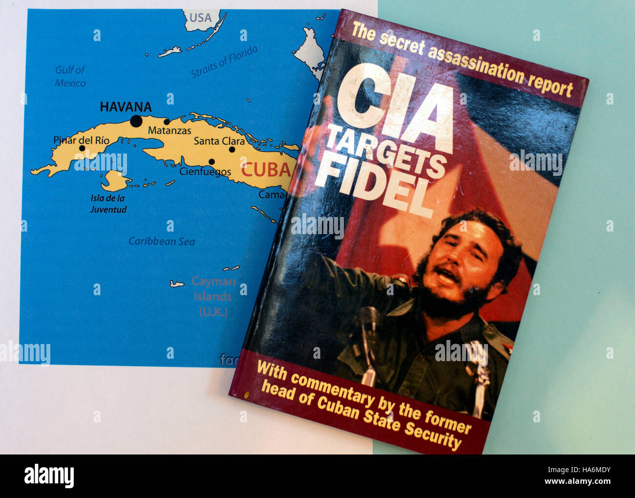 Book documenting numerous U.S. assassination attempts against Fidel Castro Stock Photo