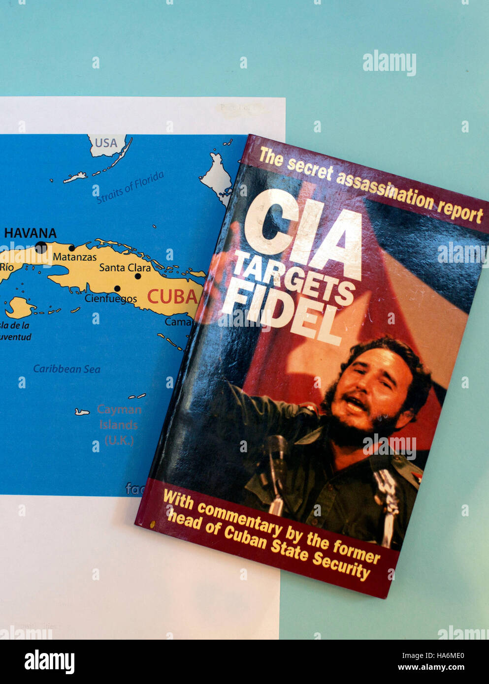 Book documenting numerous U.S. assassination attempts against Fidel Castro Stock Photo
