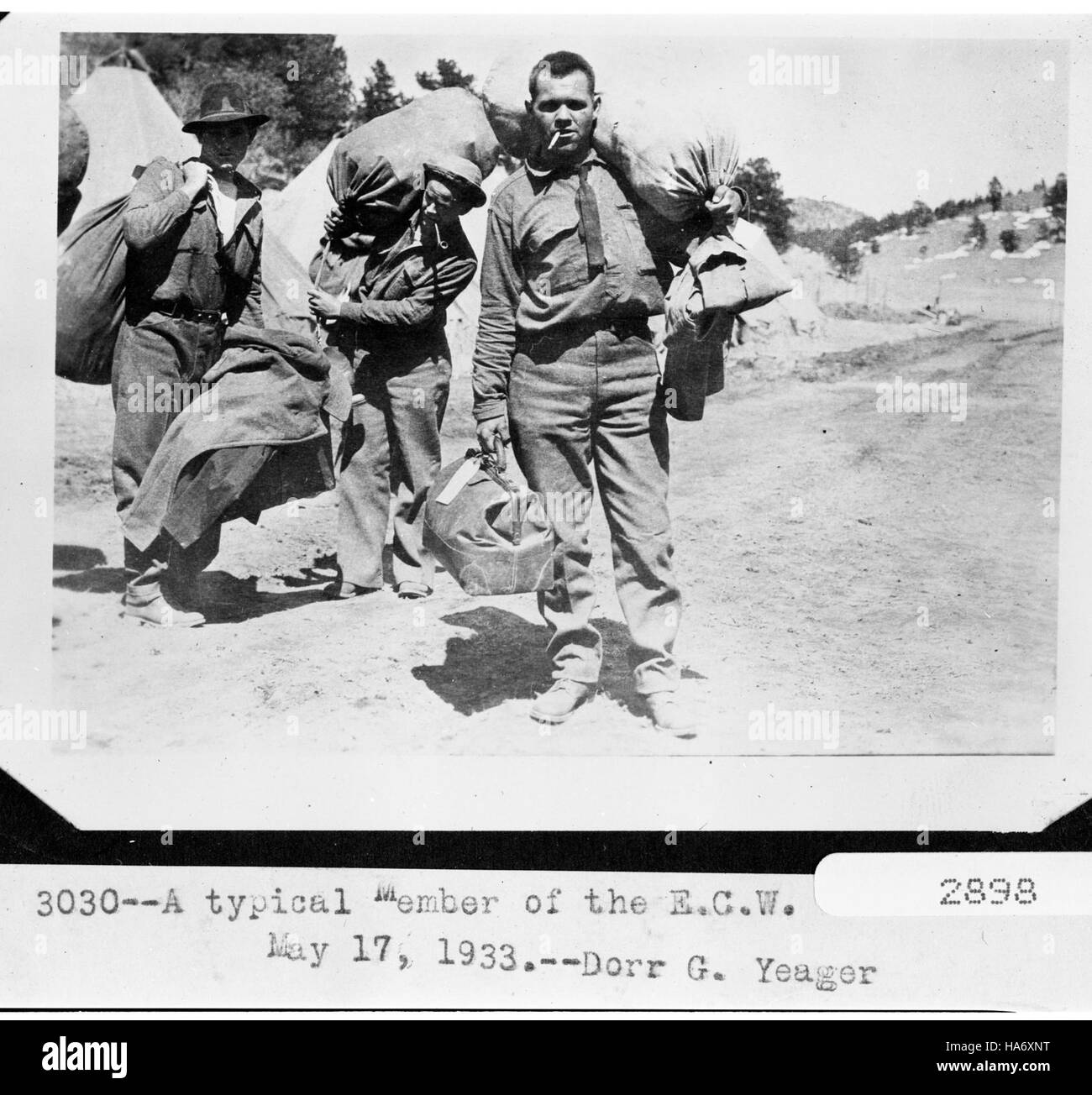 A historic image of a Civilian Conservation Corps (CCC) worker in Rocky ...