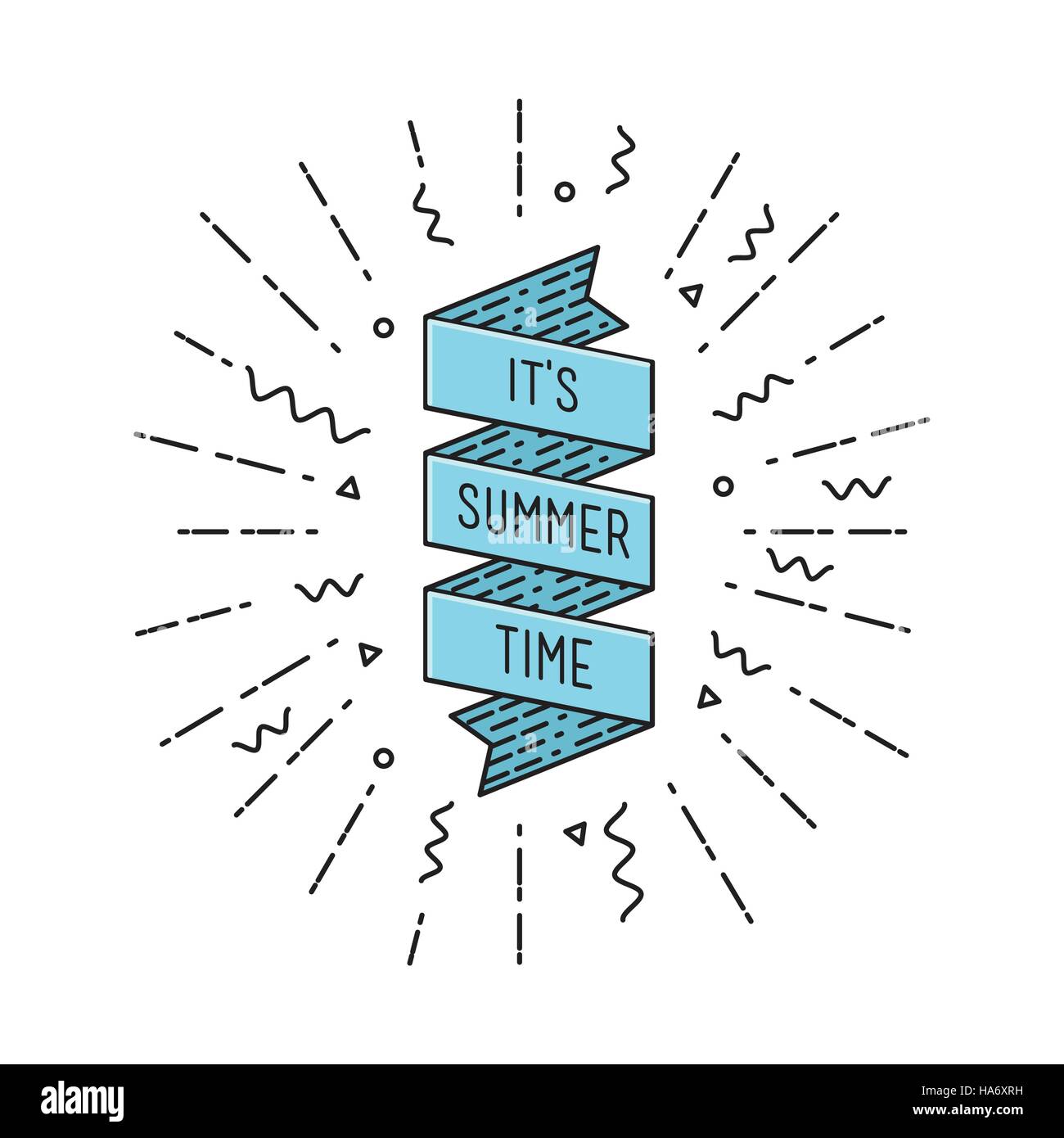 it is summer time. Inspirational vector illustration, motivational quotes poster Stock Vector