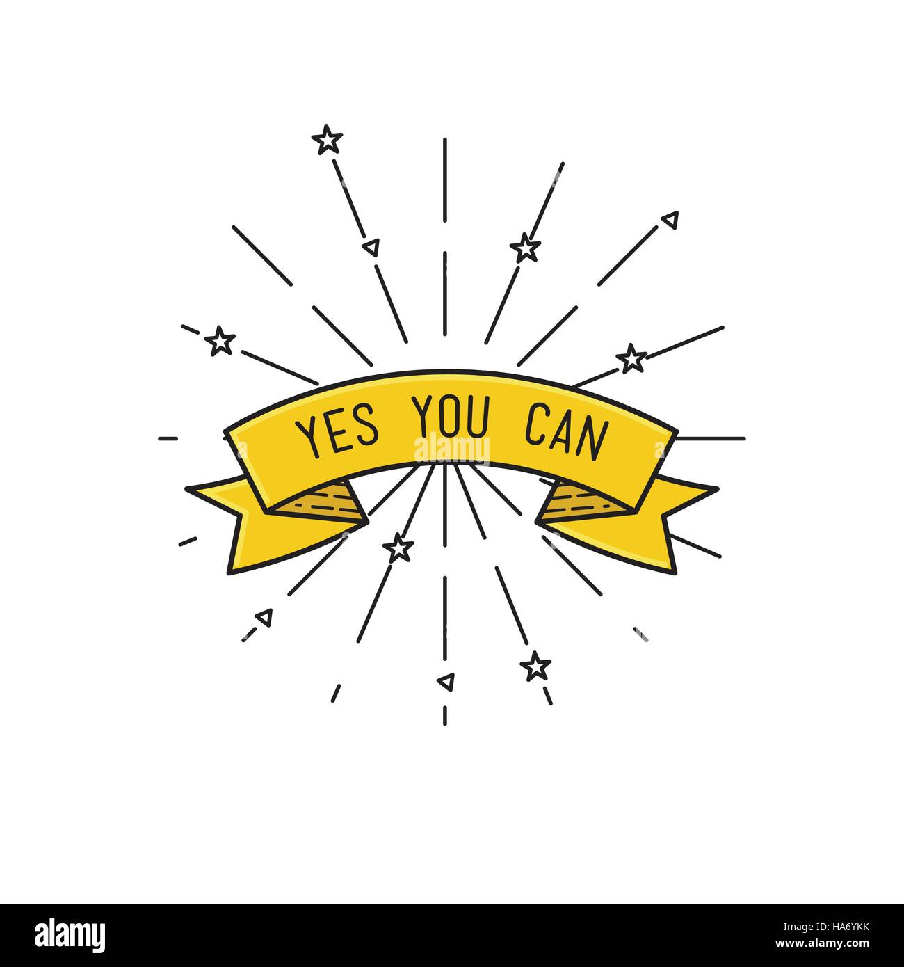 Yes You Can Inspirational Vector Illustration Motivational Quotes Stock Vector Image Art Alamy