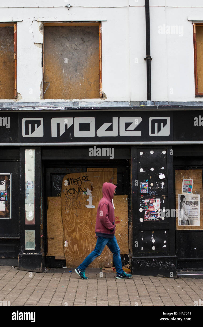 Empty bars near Bradford City Centre, West Yorkshire, England Stock