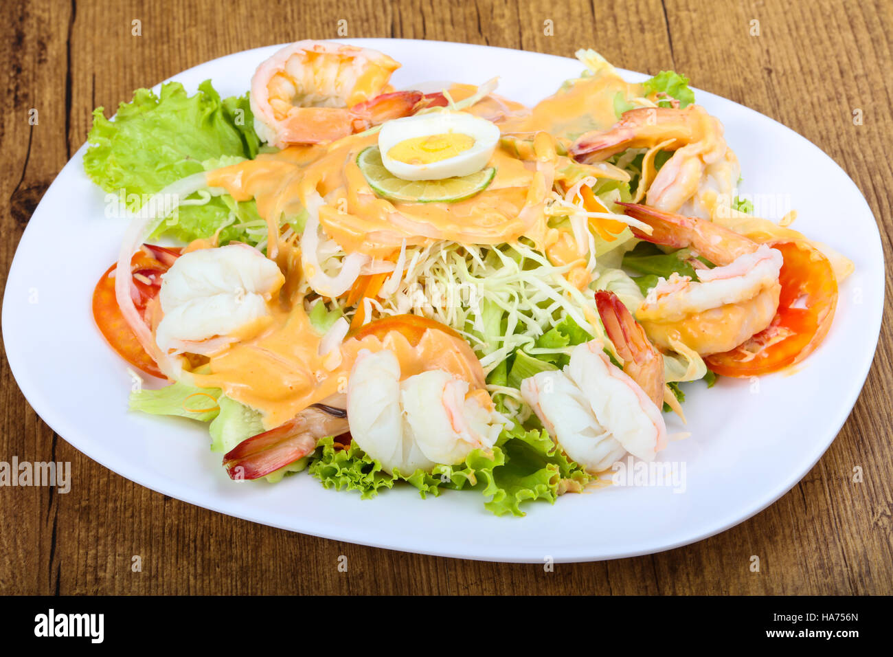 Shrimp cocktail with 1000 islands sauce and lime Stock Photo Alamy