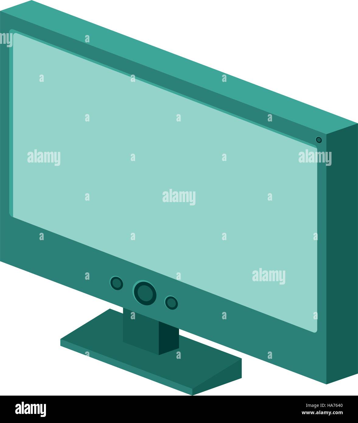 colorful silhouette with lcd monitor vector illustration Stock Vector