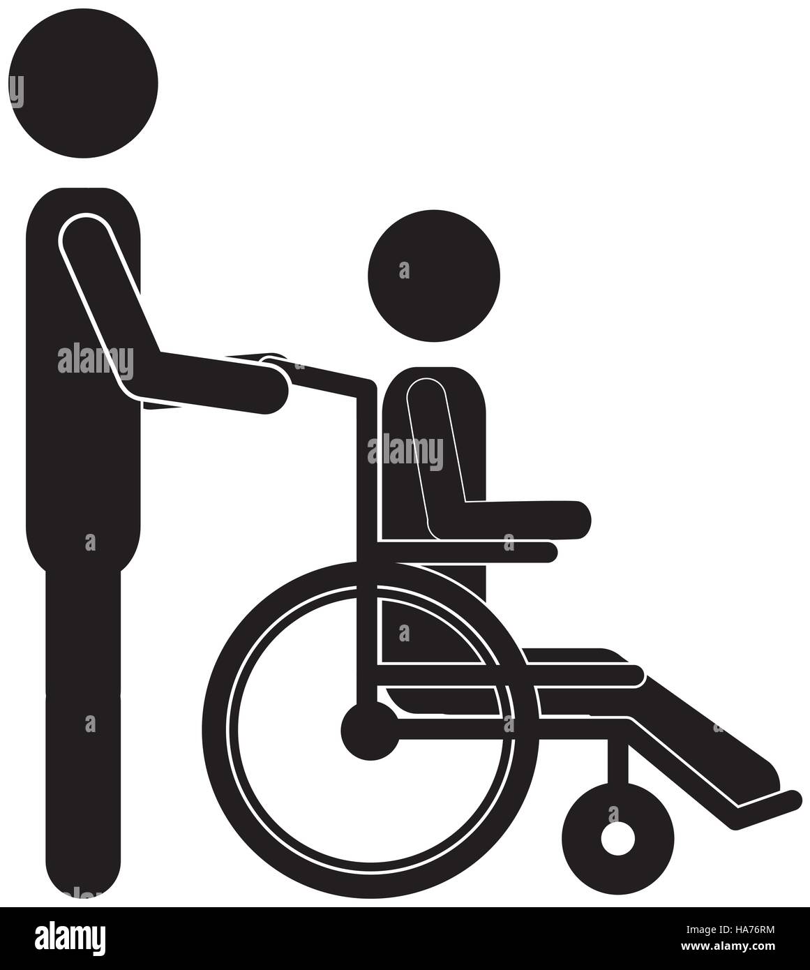silhouette person helping another push a wheelchair Stock Vector Image \u0026  Art - Alamy, image size:1161x1390