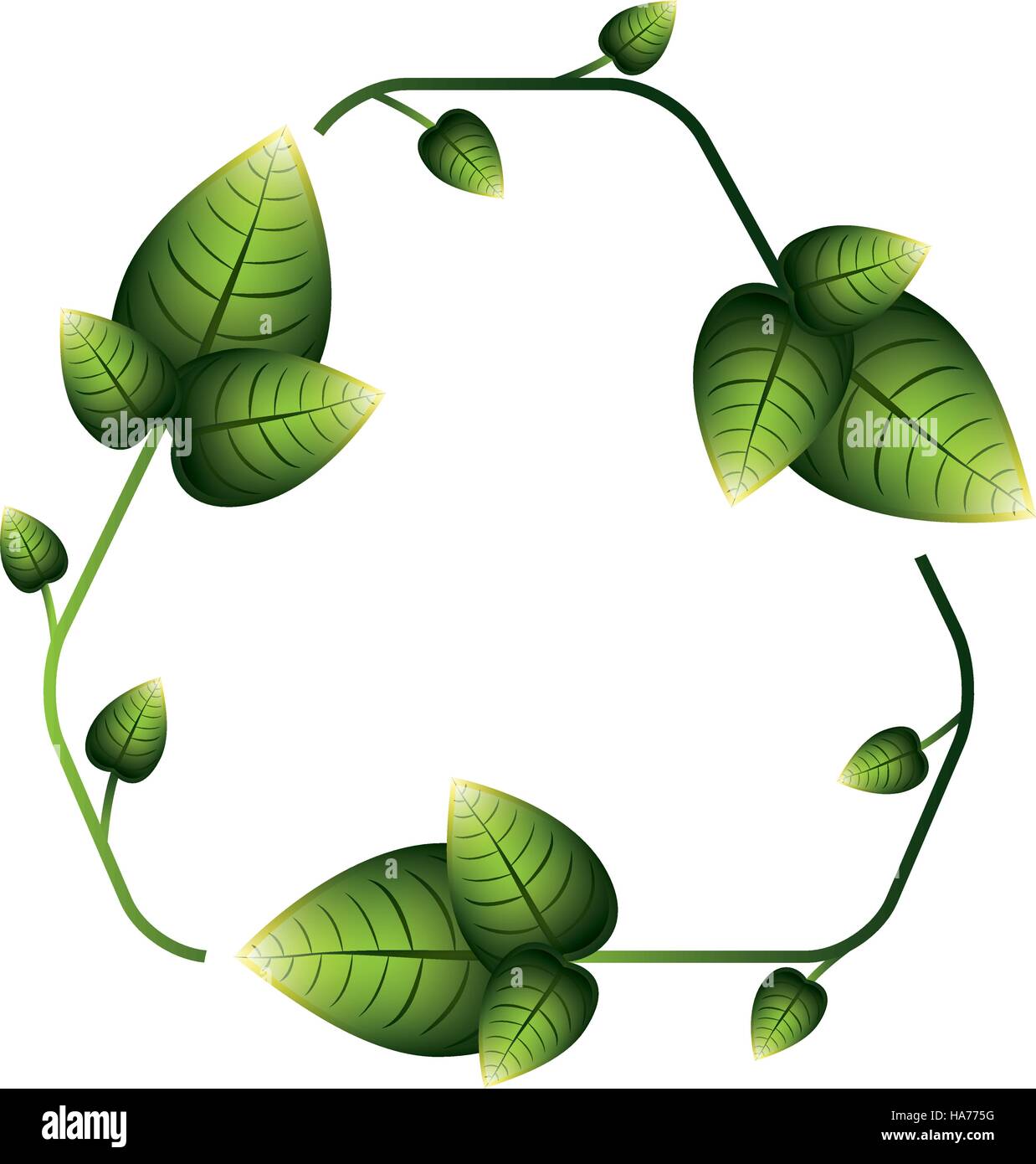 leaves in recycling symbol shape vector illustration Stock Vector Image ...