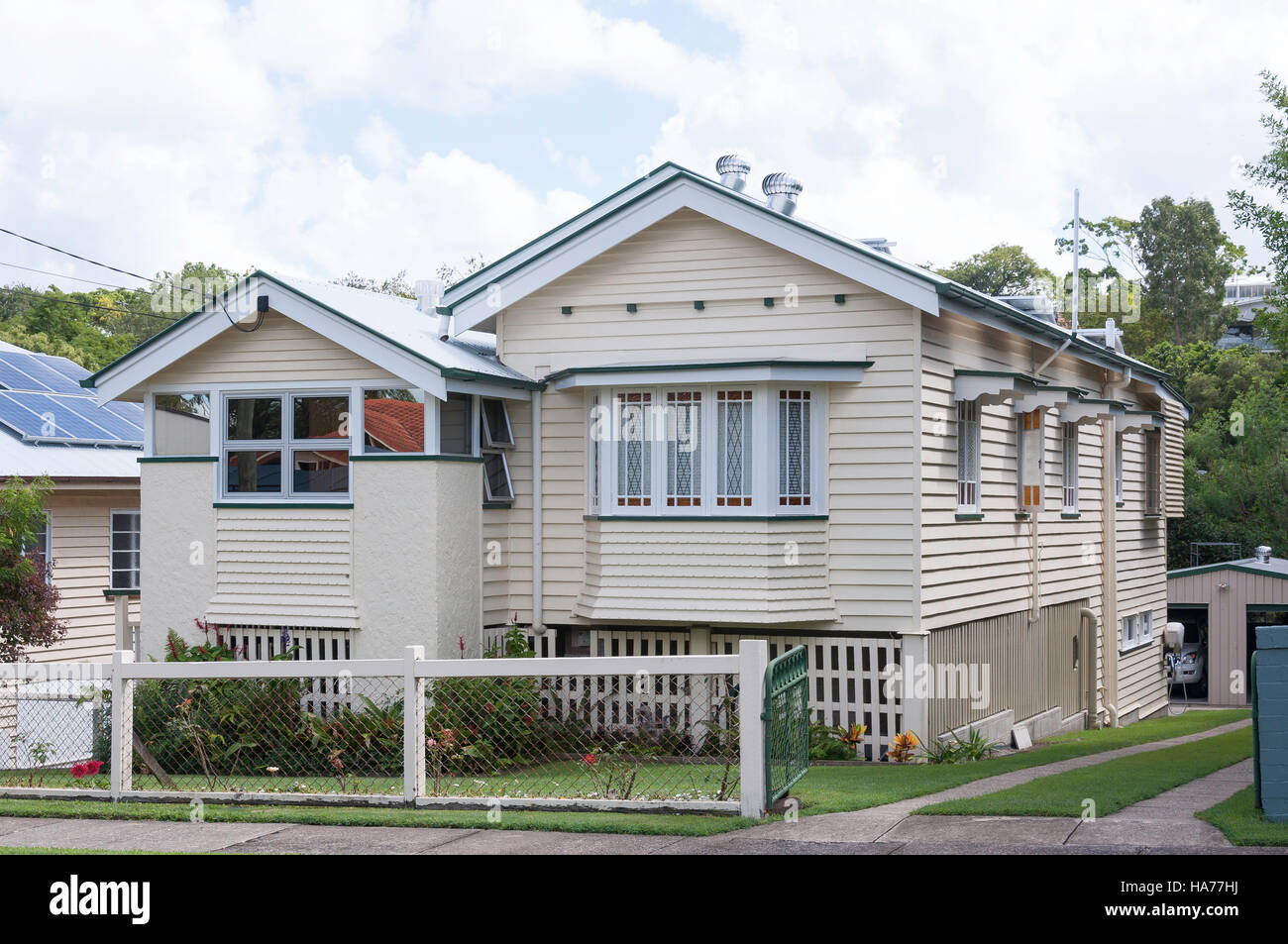 Typical weatherboard house, Highgate Hill, Brisbane, Queensland, Australia Stock Photo
