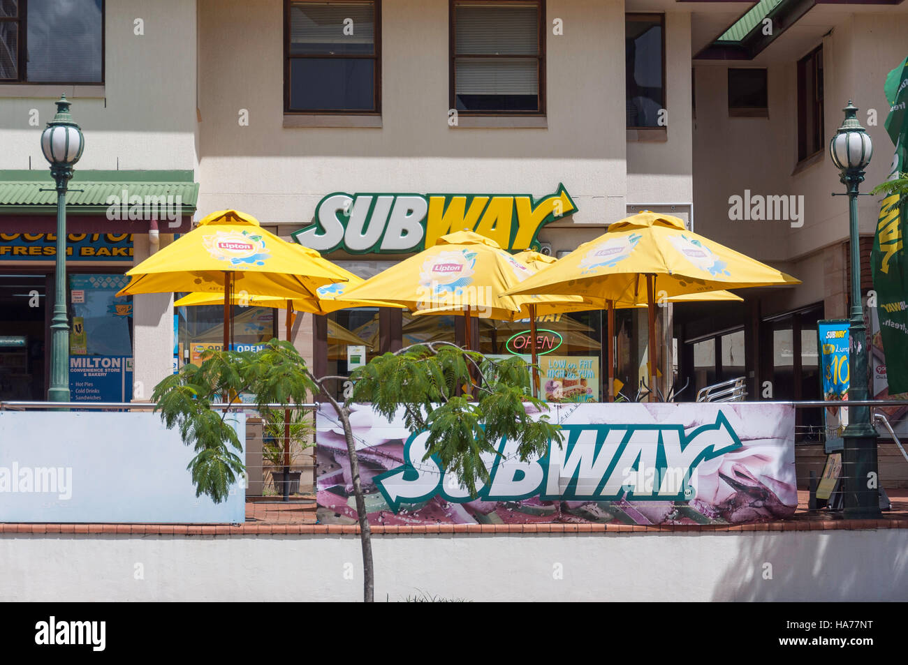 Subway fast food Restaurant, Park Road, Milton, Brisbane, Queensland, Australia Stock Photo
