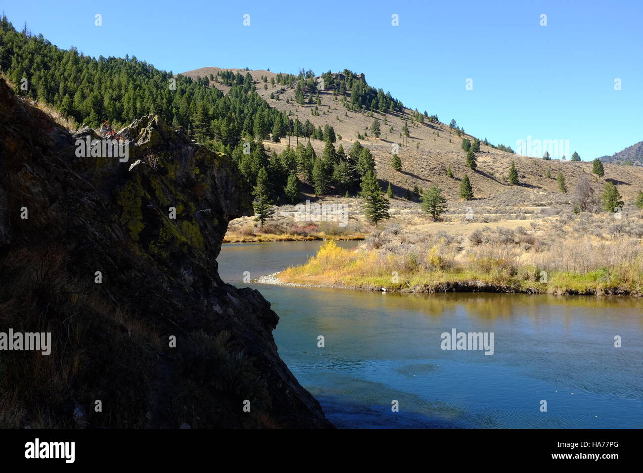 Salmon River in Idaho, near Holman Campground on Idaho Highway 75 Stock