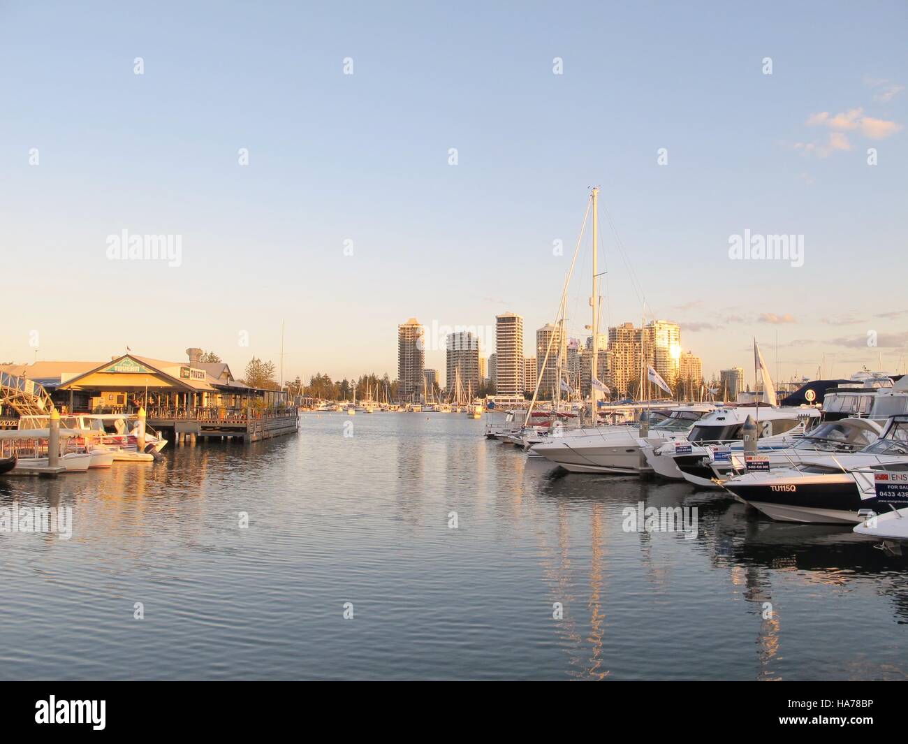 Sunset Marina Cove Stock Photo Alamy