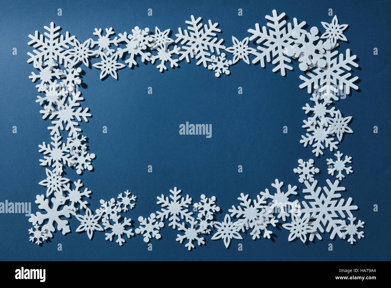 Blue background with space for text and snowflakes Stock Photo - Alamy