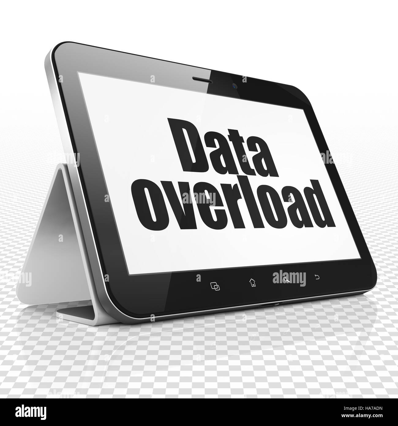 Information concept: Tablet Computer with Data Overload on display ...